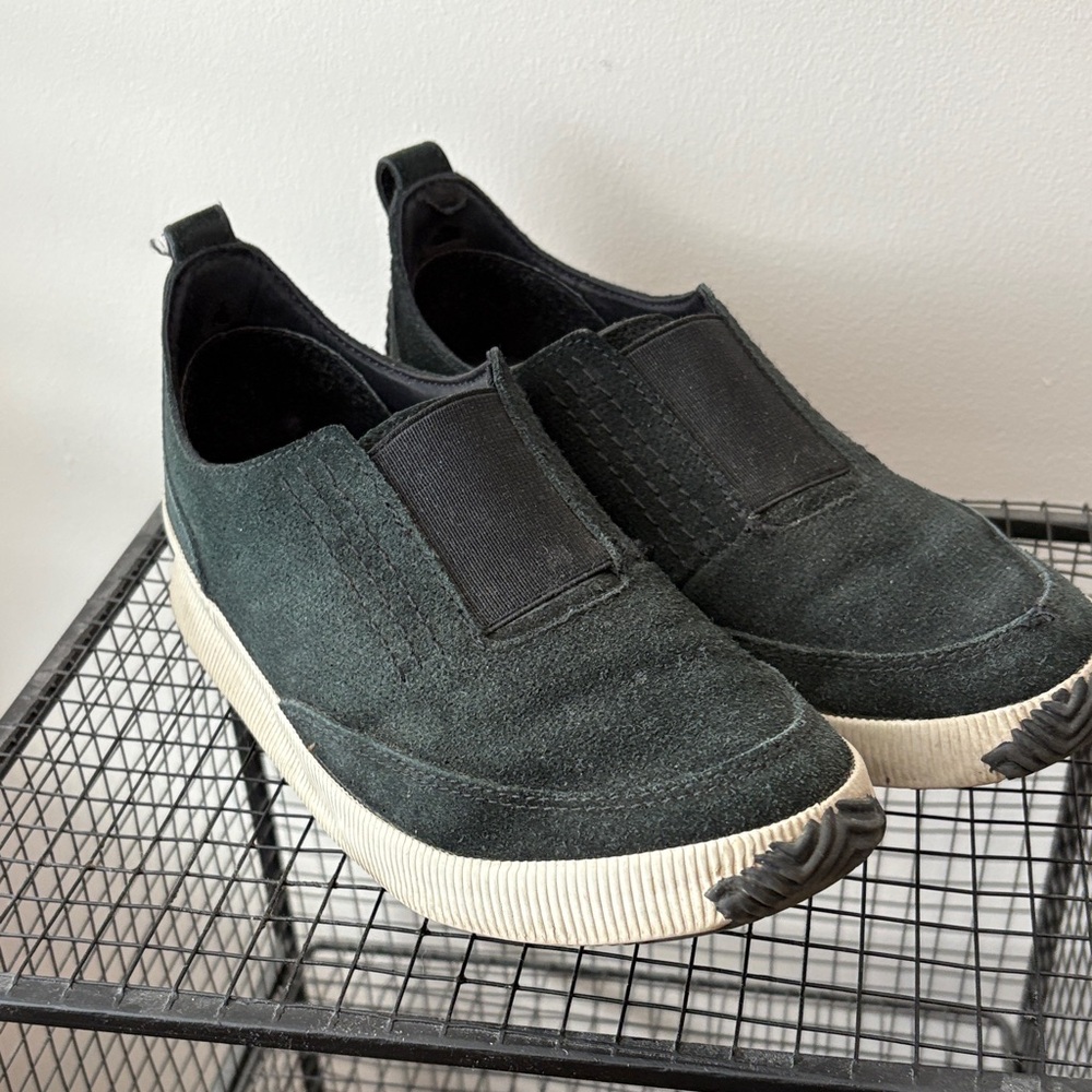 Sorel Black Slip-On Shoes with Cream Soles